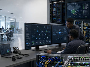 Huawei network engineers monitor Wi-Fi 7 connectivity, Agentic AI operations, cloud routing and regional AI infrastructure.