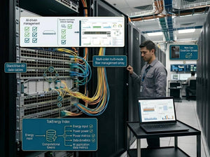 Integrated AI Data Center and Huawei Switches Deployment Aisle