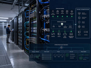 Cisco Secure AI Factory infrastructure with high-speed networking, identity-aware operations and sovereign air-gapped management.