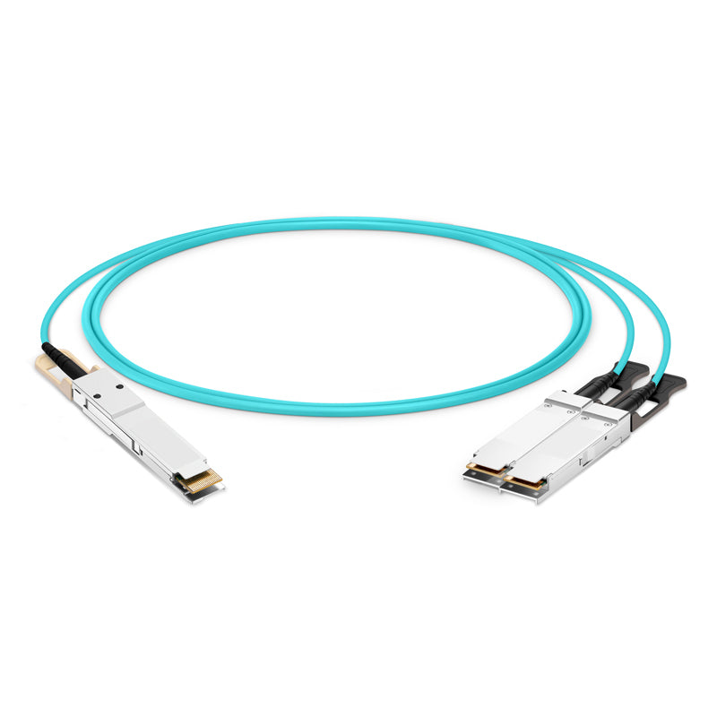 NSComm 200G QSFP56 to 2x100G QSFP56 Active Optical Cable, OM3 Multimode, up to 30m — 1m (3ft) / Generic