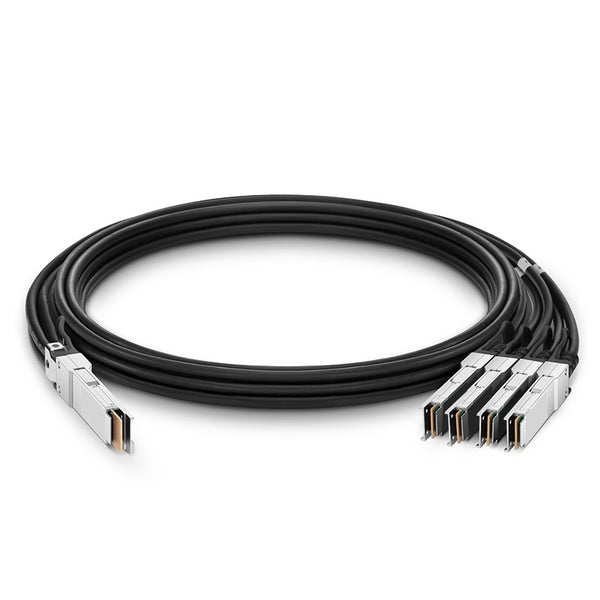 Network Switch 400G PAM4 QSFP-DD to 4x100G QSFP56 Direct Attach PVC Copper Cable, up to 3m