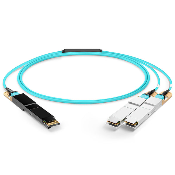 Network Switch 400G QSFP56-DD to 2x200G QSFP56 Active Optical Cable, OM3 Multimode, up to 30m