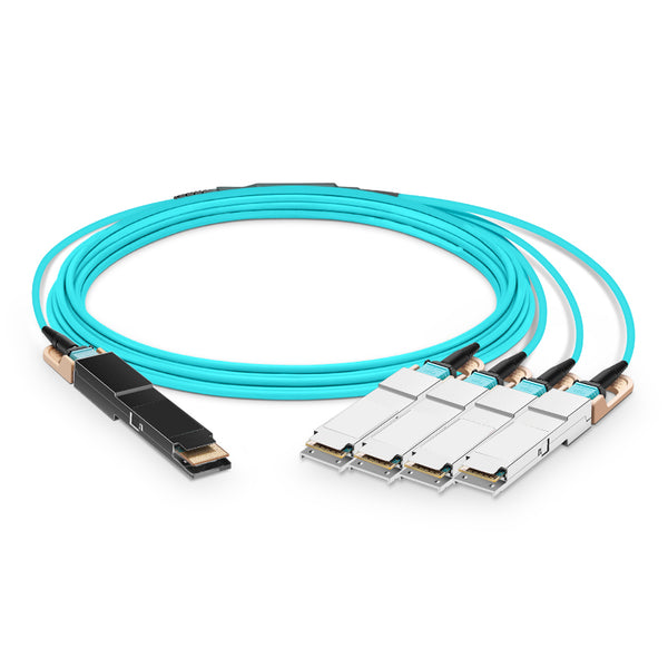Network Switch 400G QSFP56-DD to 4x100G QSFP56 Active Optical Cable, OM3 Multimode, up to 30m