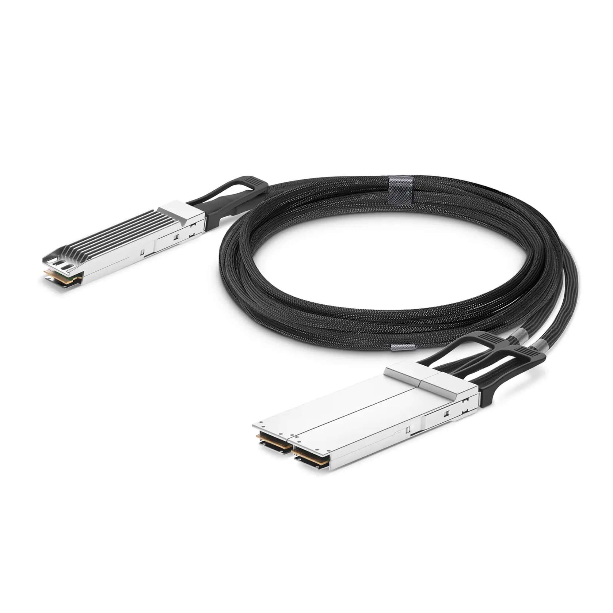 NSComm NVIDIA/Mellanox Compatible 800G OSFP Finned Top to 2 x 400G OSFP Flat Top Ethernet Active Electrical Copper Breakout Cable up to 5m(16ft) — 1m (3ft) / Nvidia