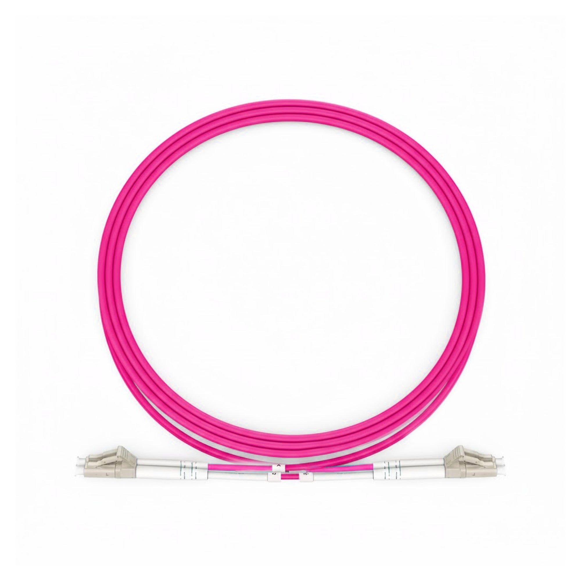 NSComm LC UPC to LC UPC Duplex Multimode(OM4) Fiber Patch Cable, 2 Fibers, 2.0mm OFNR — 2m (7ft)