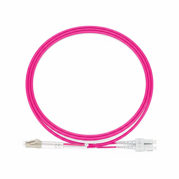 LC UPC to SC UPC Duplex Multimode(OM4) Fiber Patch Cable, 2 Fibers, 2.0mm OFNR