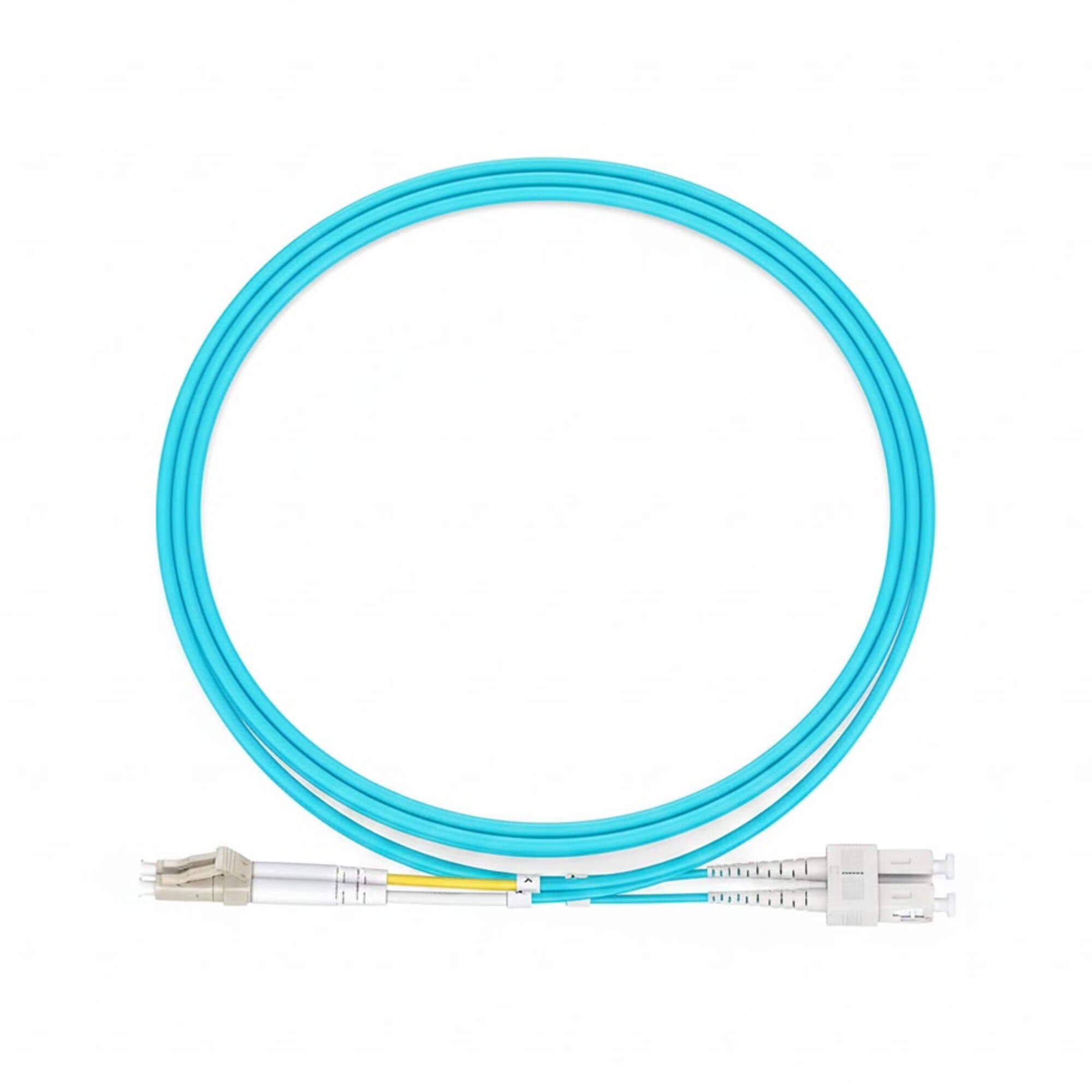 NSComm LC UPC to SC UPC Duplex Multimode(OM3) Fiber Patch Cable, 2 Fibers, 2.0mm OFNR — 1m (3ft)