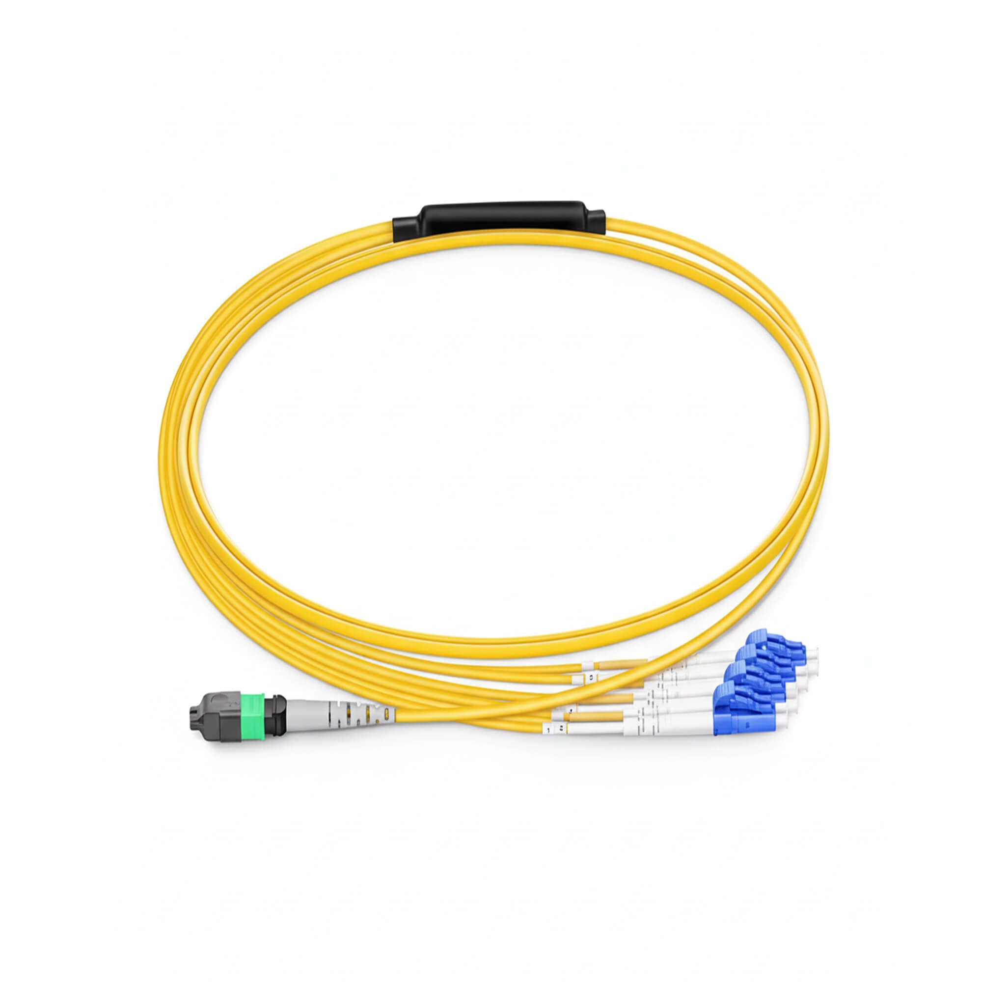 MPO 12F APC to 4xLC UPC Duplex Harness Cables, 8 Fibers, Singlemode ...