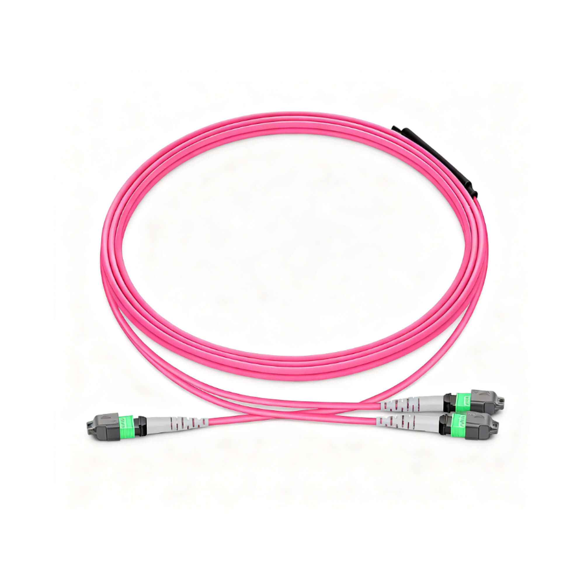 MPO 16F APC to 2xMPO 8F APC Breakout Cables, 8 Fibers, Multimode (OM4 ...