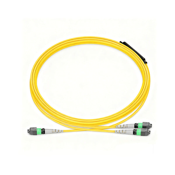 MPO 16F APC to 2xMPO 8F APC Breakout Cables, 8 Fibers, Singlemode (OS2, G.657.A1), OFNR, Crossover