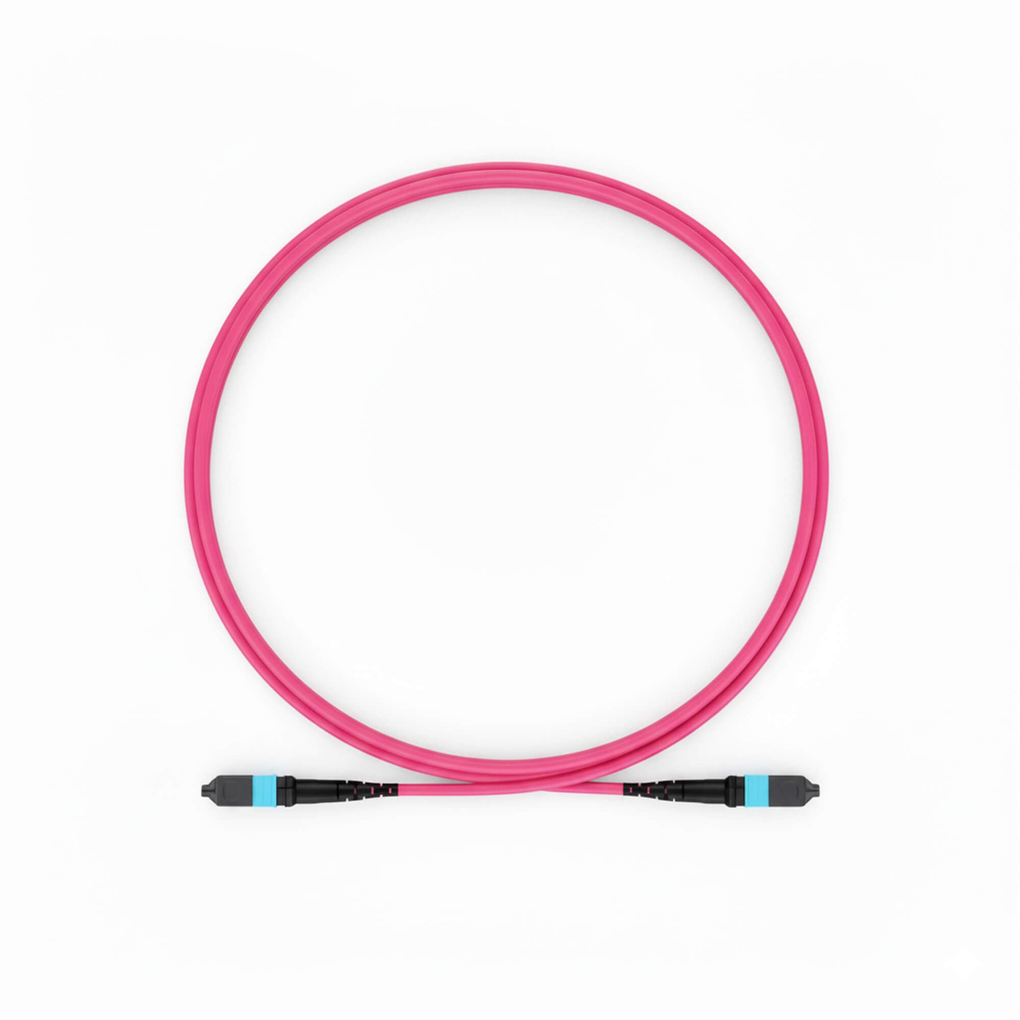 NSComm MPO Jumper Cables, MPO-12 UPC (Female) to MPO-12 UPC (Female), 12 Fibers, Multimode (OM4), OFNR, Low Loss, Polarity Type B — 1m (3ft)
