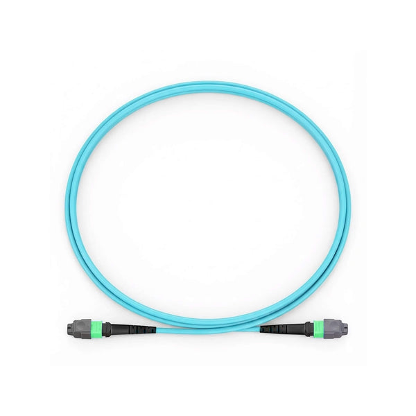 MPO Jumper Cables, MPO-16 APC (Female) to MPO-16 APC (Female), 16 Fibers, Multimode (OM3), OFNR, Low Loss, Crossover