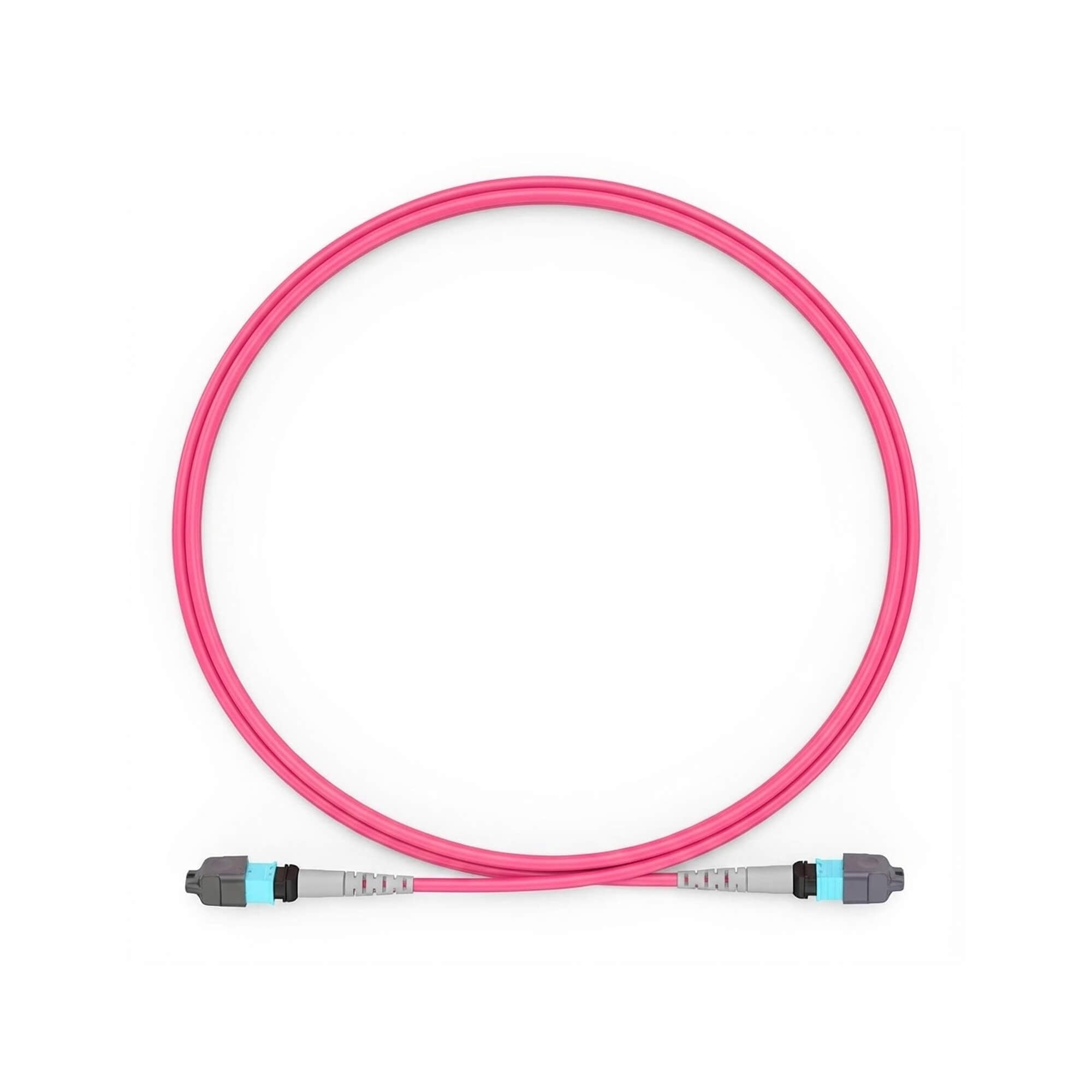 NSComm MPO Jumper Cables, MPO-8 UPC (Female) to MPO-8 UPC (Female), 8 Fibers, Multimode (OM4), OFNR, Low Loss, Polarity Type B — 1m (3ft)
