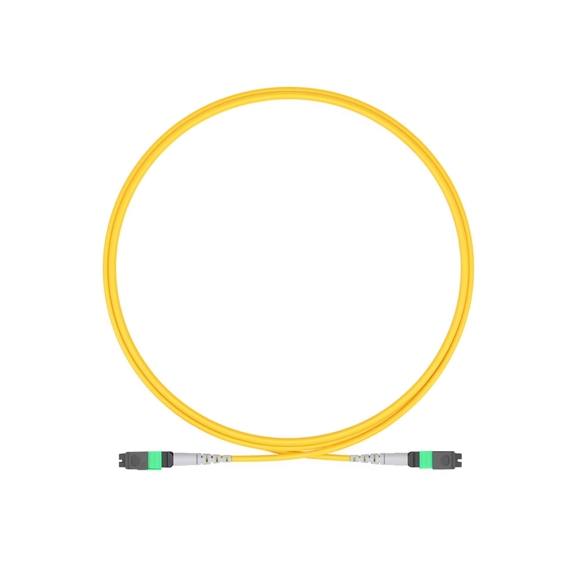 NSComm MPO Jumper Cables, MPO-8 APC (Female) to MPO-8 APC (Female), 8 Fibers, Single mode (OS2, G.657.A1), OFNR, Low Loss, Polarity Type B — 1m (3ft)