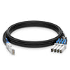 Network Switch 100G QSFP28 to 4x25G SFP28 Direct Attach Copper Cable, PVC, up to 5m