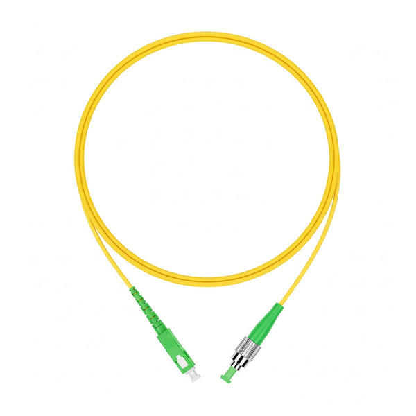 SC APC to FC APC Simplex Single Mode Fiber Patch Cable, 2.0mm OFNR