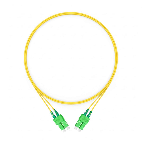 SC APC to SC APC Duplex Single Mode Fiber Patch Cable, 2.0mm OFNR