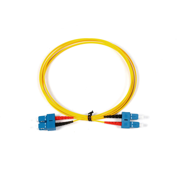 SC APC to SC APC Duplex Single Mode Fiber Patch Cable, 2.0mm OFNR